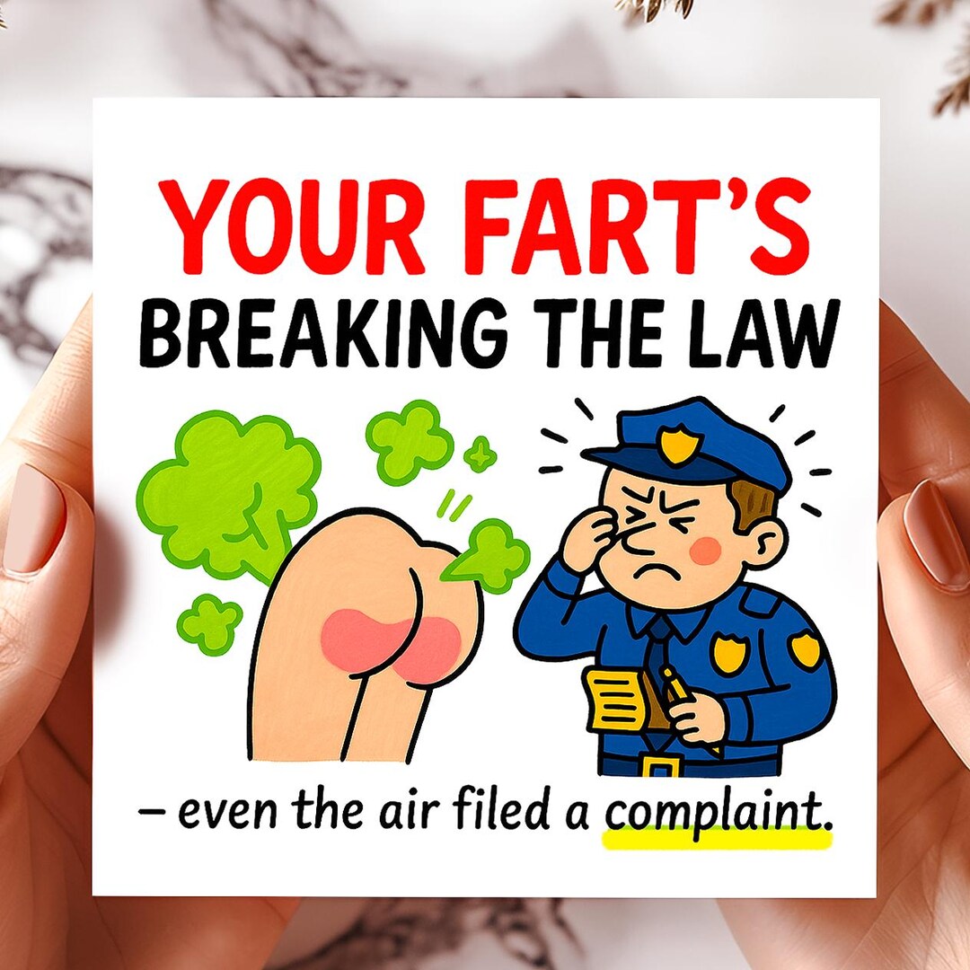 Stinky Humor Funny Fart Joke Birthday Card | Smelly Air Humor Greeting, Personalised ...