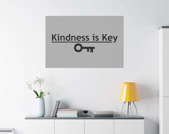 Inspirational 'Kindness is Key' Canvas Art: Motivational Wall Decor