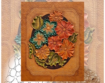 Flower Garden 2 ,    8" x 10"   With Optional Ghosted Border