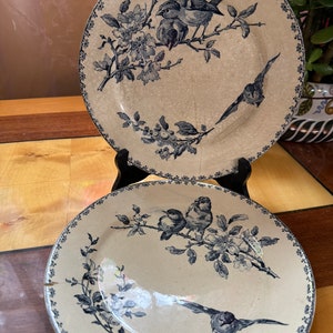 3 ancient damaged Sarreguemin Favory plates 23 cm