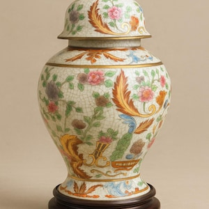 Antieke Chinese famille Rose pot met deksel – exportporselein met bloemendecoratie – ca. 1880–1920