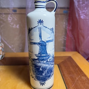 Vintage Delft Blue Balls Porcelain Hand Painted Bottle