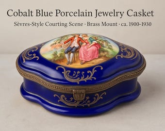 1900年～1930年頃 フランス製磁器ボックス「Porcelaine de Paris