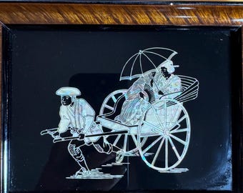 vintage chinese mother of pearl painting mother of pearl inlay handmade