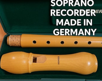 Vintage Hohner Wooden Soprano Recorder – Made in Germany – Original Case & Manual