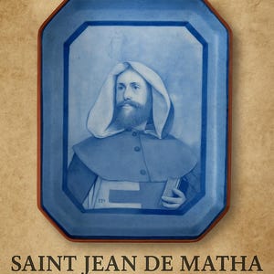 Rare 19th Century French Porcelain Plaque – Saint Jean de Matha – 1884 Hand-Painted Under Glaze