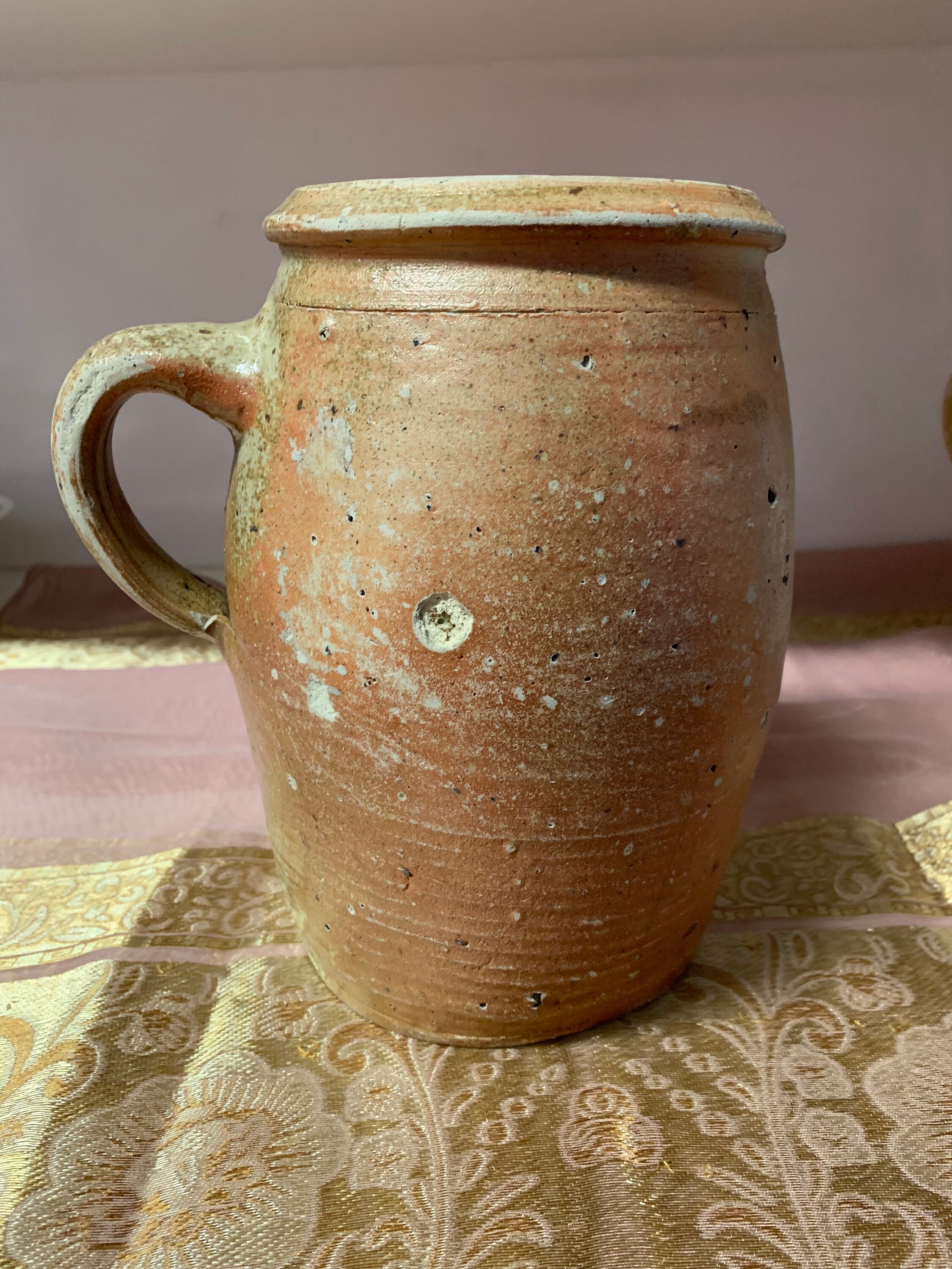 Pot en Terre Cuite Fait Main Rustique Français Vintage Du Début Des Années 1900