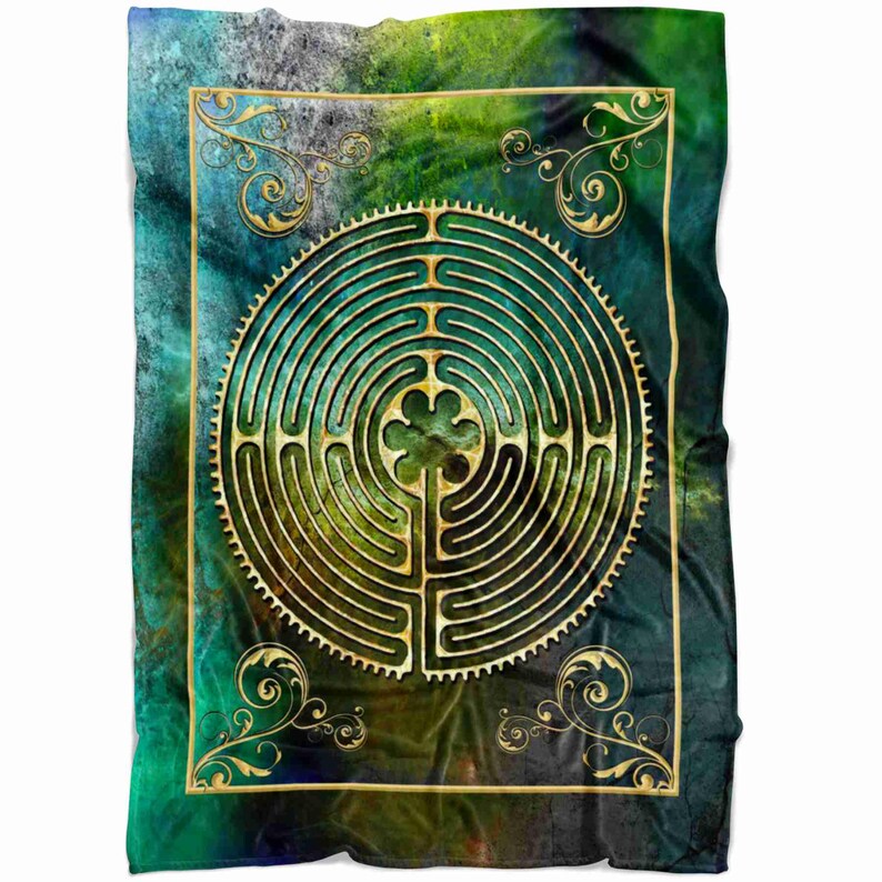 Decorative Chartres Cathedral Labyrinth Fleece Blanket - Etsy