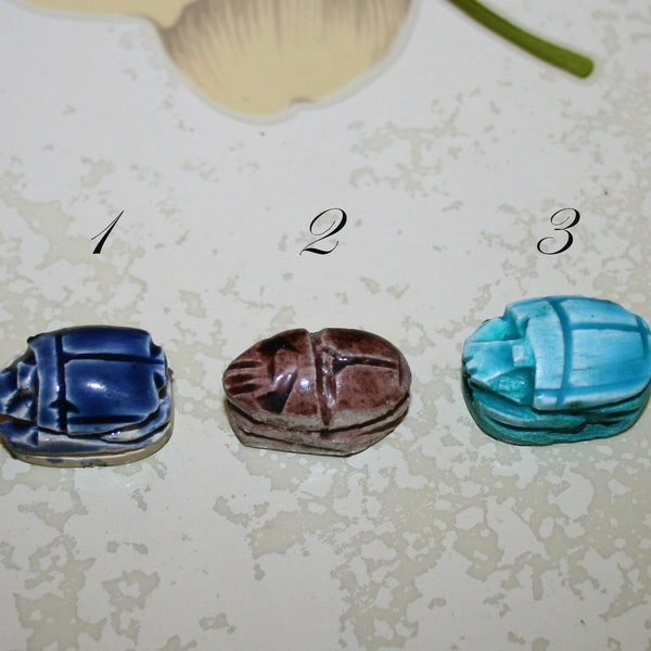 Precious scarabs - Natural Stone Carved - Vintage Beads - gift for her -mother's day gift - Christmas gift