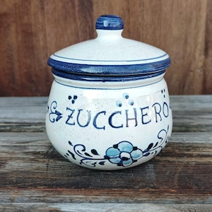 Tigela de açúcar vintage dos anos 90 - Decoração para casa feita à mão - Tigela de cozinha - Tigela de terracota - Presente para ela - Presente para a família - Feito na Itália