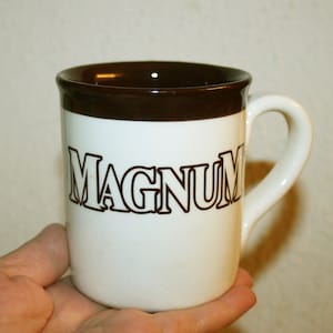 Vintage Magnus glassmugg – italiensk reklammugg