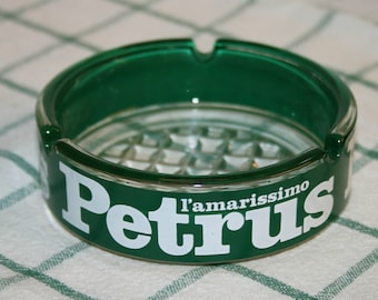 Vintage, Petrus Digestive likeur, Reclame-asbak • Vintage Retro Bar Decor • Glazen asbak • Tijdloos cadeau • Film rekwisieten