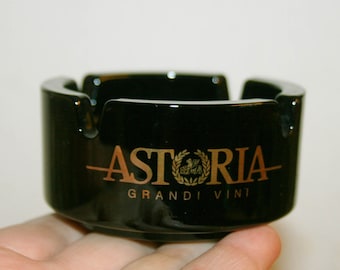 ASTORIA Zwart/Goud glazen asbak, Reclame Asbak • Vintage Retro Bar Decor • Glazen Asbak • Tijdloos cadeau • Film rekwisieten