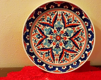 Greek Ceramic Wall Plate-Popular Ceramics-Vintage Rhodes Decoration-Home Decor-Gift for Her-Christmas Gift