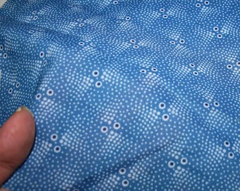 Cotton fabric in blue and white pattern - Shirt fabric -Made in italy - vintage 70s