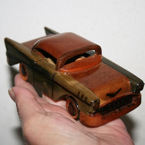 Wooden car vintage - Chevrolet toy wooden car - collectible car old toy car retro souvenir car wood retro car automobile wooden toys