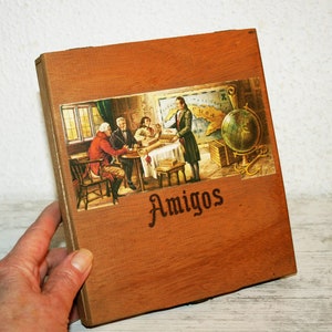 Empty wooden Cigar Box, Brand Amigos, Gautschi & Hauri Reinach Vintage, Keepsake Storage, Collectible Box, Cigar Lovers, christmas gift