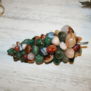 Multi Color Stone Grape Cluster, Mid Century Gem Polished Stone Grape, Grapes Cluster, Wine Collector Gift