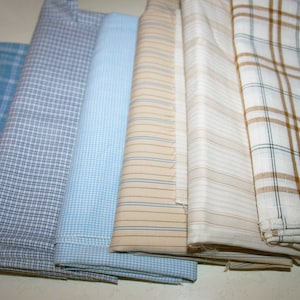 ITALIAN vintage, cotton fabric in checkered pattern - Shirt fabric -Made in italy -