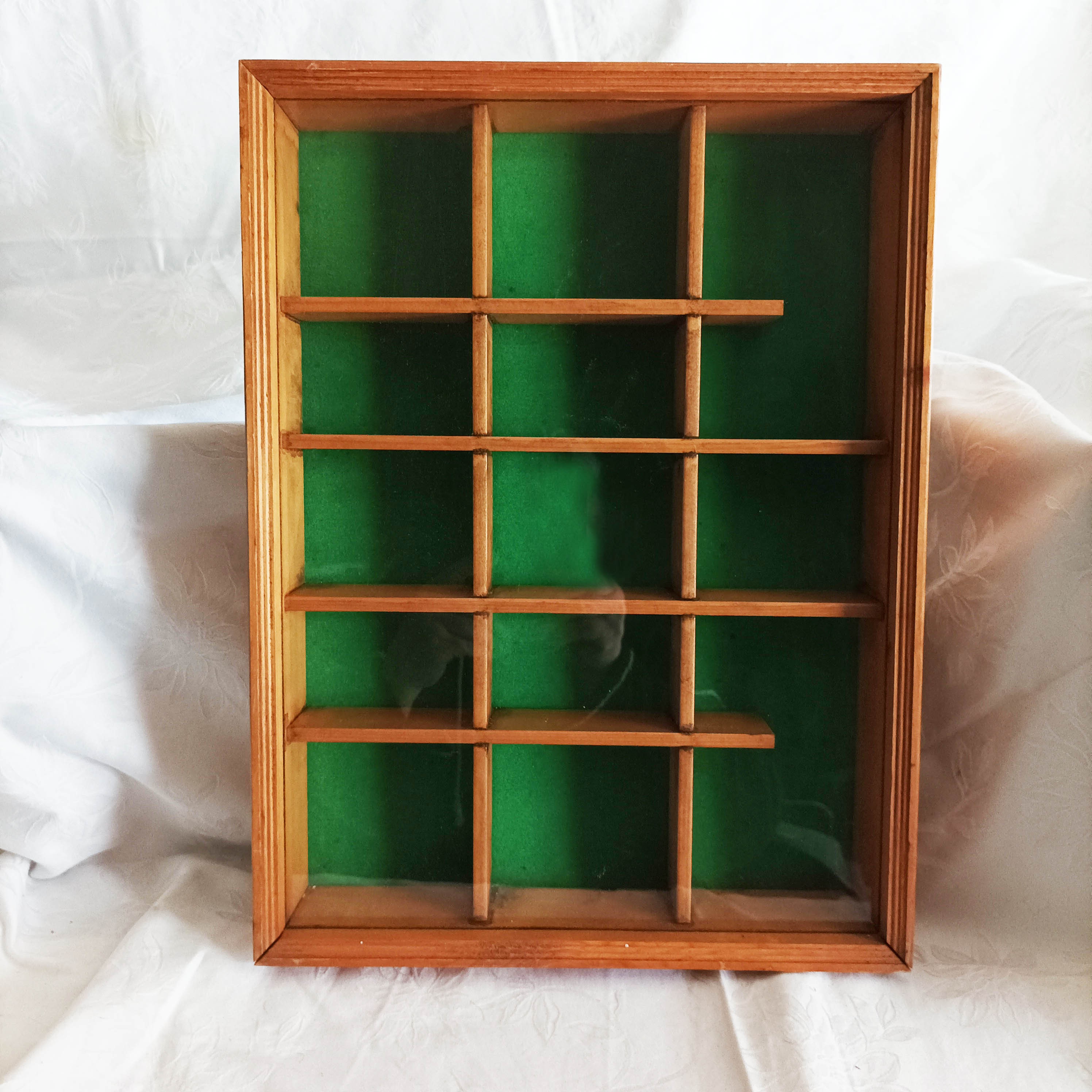 Wooden Shadow Box, Knick Knack Storage, Mid Century Modern Wall Decor ...