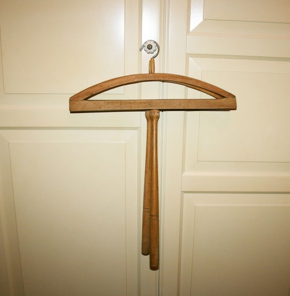 Vtg Wooden Hanger - Antique Hangers With Long Stick - Primitive