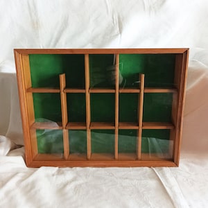 Wooden Shadow Box, Knick Knack Storage, Mid Century Modern Wall Decor, Made in italy, Vintage 60s