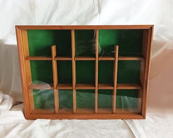 Wooden Shadow Box, Knick Knack Storage, Mid Century Modern Wall Decor, Made in italy, Vintage 60s
