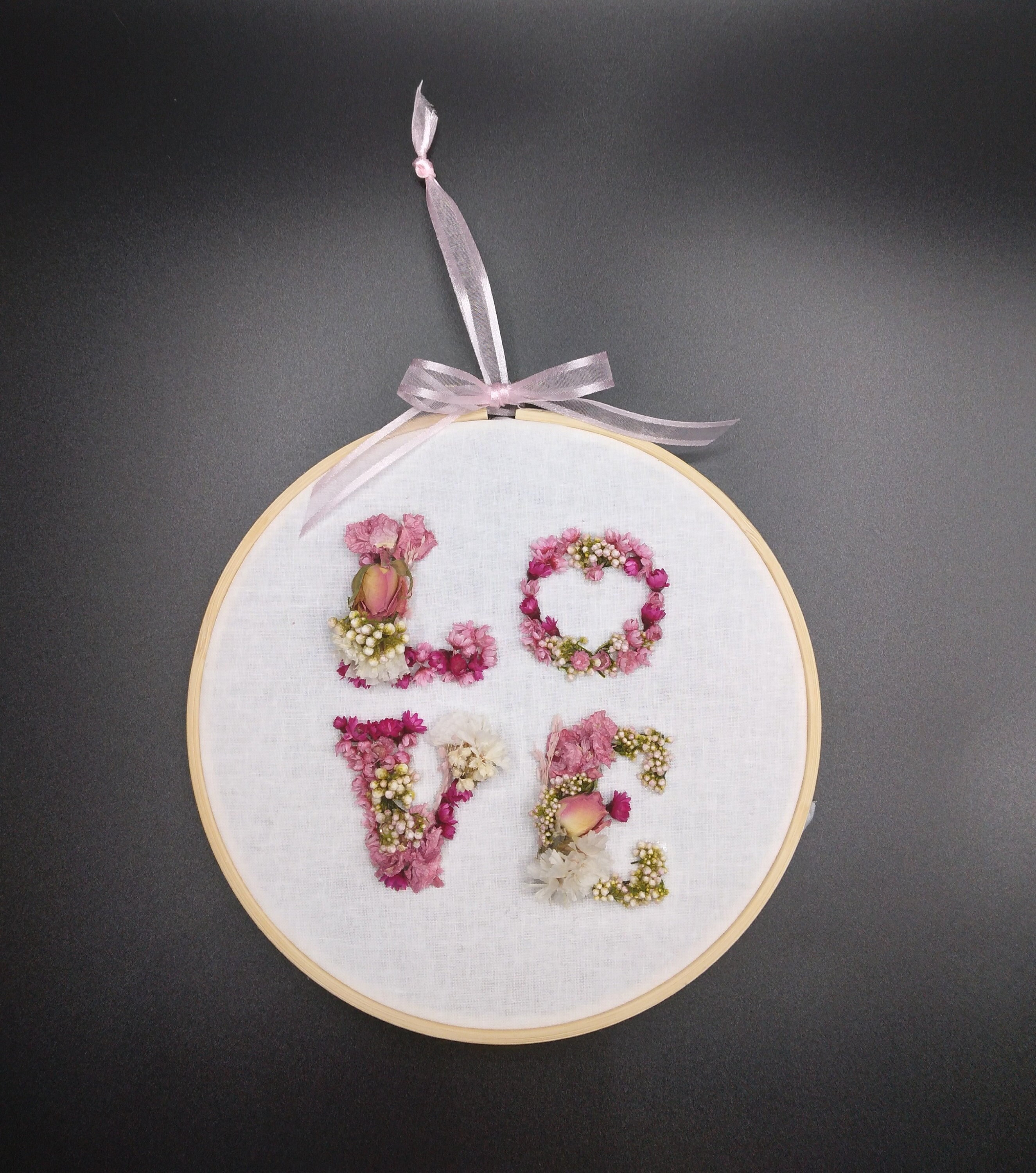 Couronne Prénom - Couronne Fleurs Séchées Fleur Séchée Décoration Murale Florale