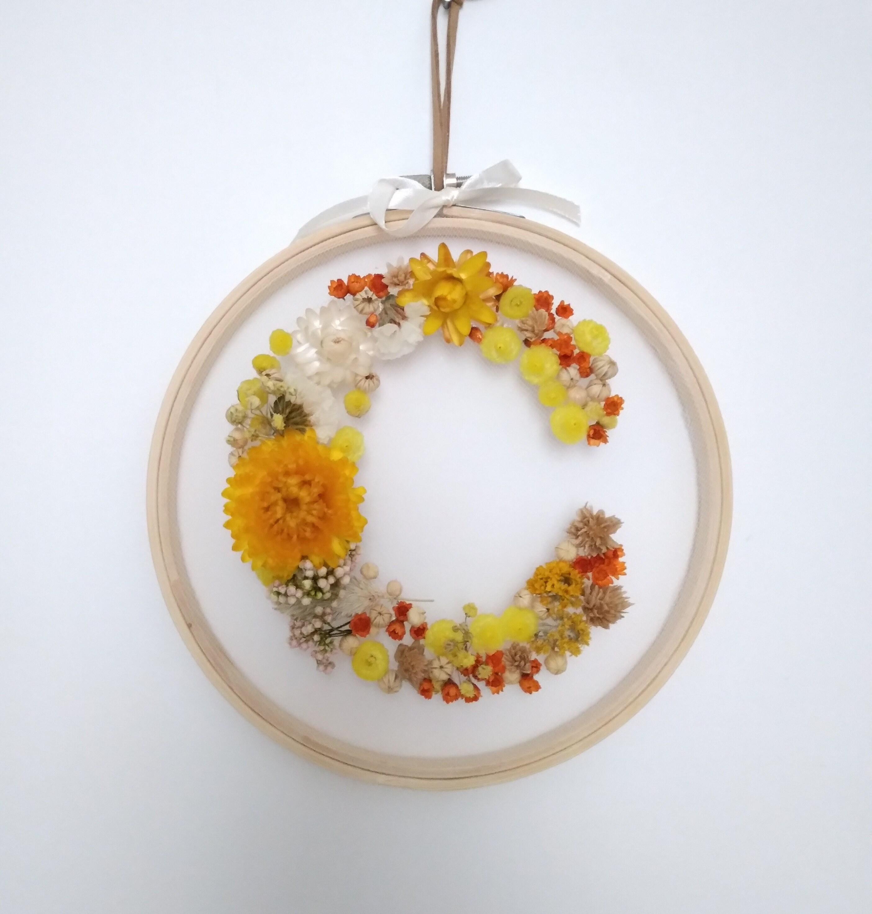 Couronne Fleur Séchée - Couronne Lettre Prénom Cadeau Prénom