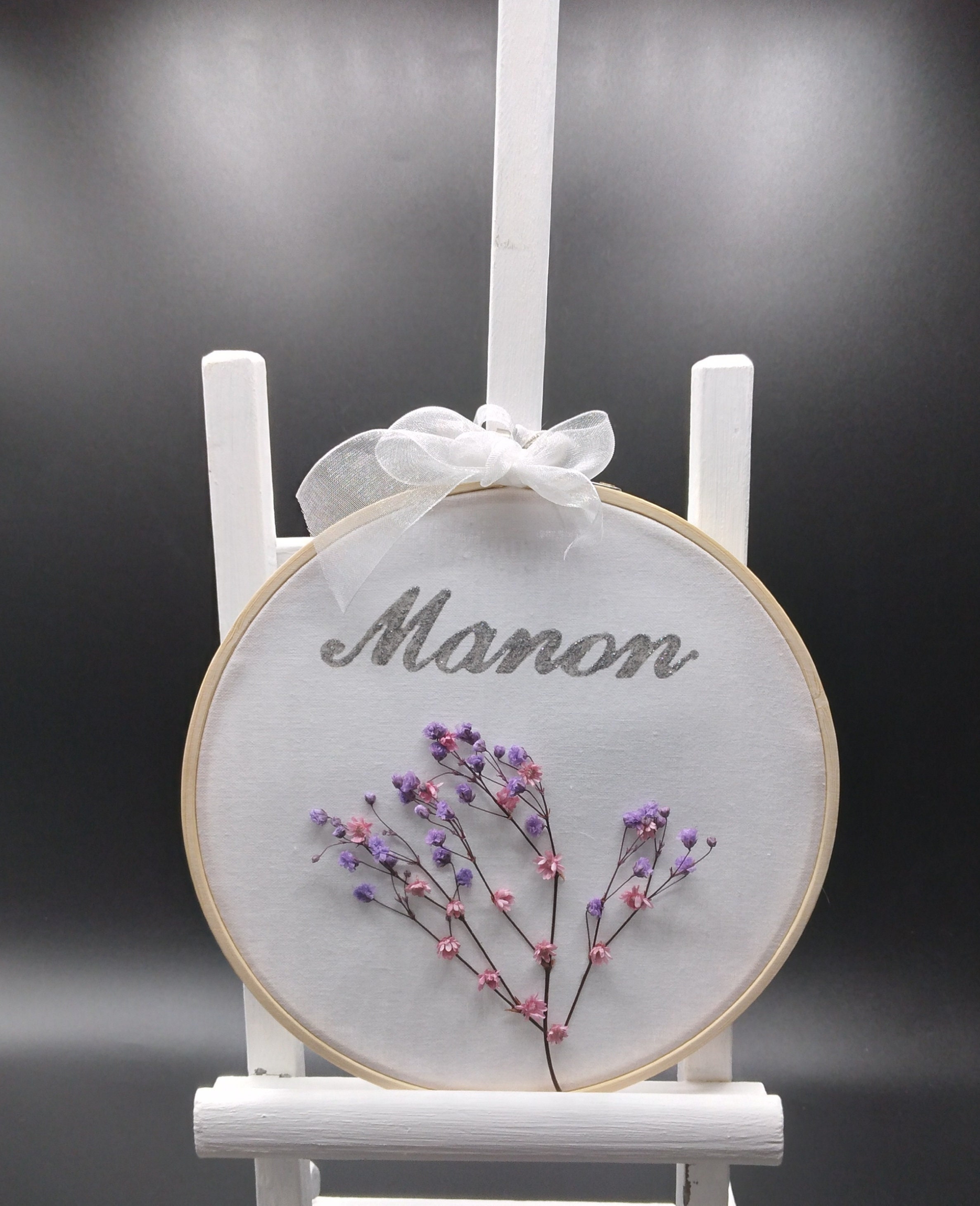 Couronne Prénom - Couronne Fleur Séchée Fleurs Séchées Attrape Rêve