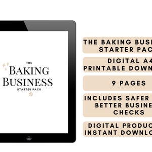 Könnte beinhalten: Ein digitaler Download für ein Backbusiness-Starterpaket. Das Paket enthält 9 Seiten druckbaren Inhalts, darunter sicherere Lebensmittel- und bessere Geschäftskontrollen. Das digitale Produkt steht zum sofortigen Download bereit.