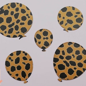 Set aus 5 gestanzten Ballonformen mit Animalprint