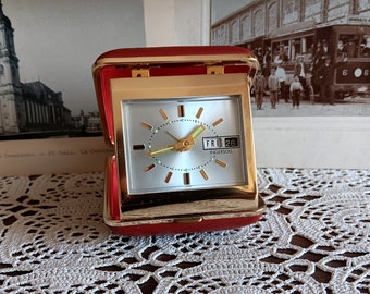 Vintage alarm clock, Ingersoll, travel clock, wind up clock, mechanical clock, Germany