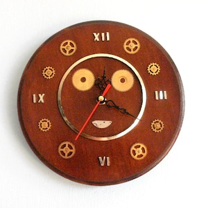 Steampunk clock, Wooden clock, Wall decor, Rustic clock, Wood clock, Home decor, Art clock, Modern wall clock, birthday gift