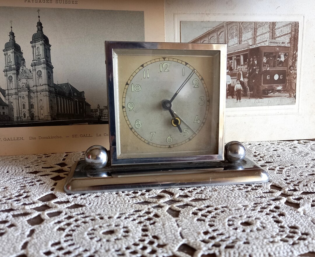 Vintage Desk Mantel Shelf Clock Art Deco Wind up Clock Etsy Australia