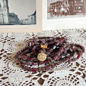 Vintage Kette, Mid Century, Stein, Koralle