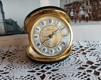 Vintage alarm clock, Europa, travel clock, wind up clock, mechanical clock, Germany