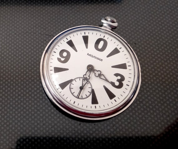 Vintage Pocket watch, Molnija, Zero, Molnia mecha… - image 3