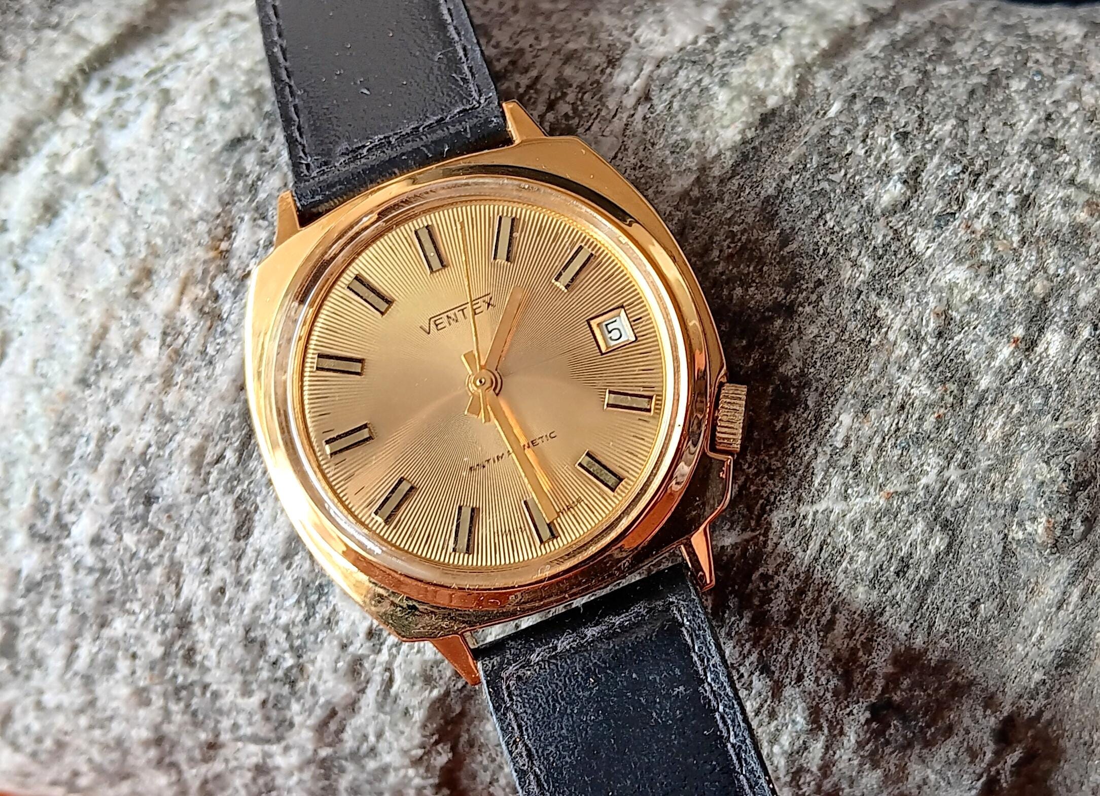Vintage Ventex Men's Watch, Swiss Made, AU Gold Plated - Etsy Israel