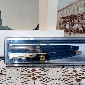 Vintage set pen, fountain pen, ballpoint pen, box, Iridium point, MINT, NOS