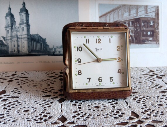 Swiza スウィザ ヴィンテージ目覚まし時計 ヴィンテージ目覚まし時計、Swiza、Swizaコーラル、旅行用時計