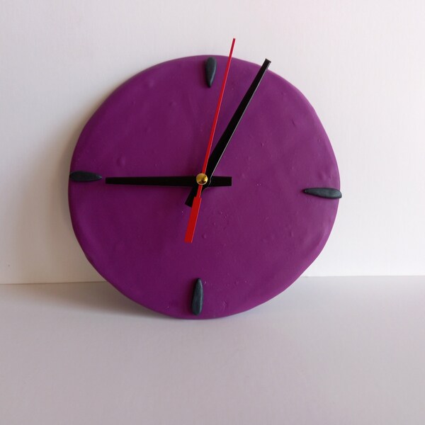 Purple Wall Clock Etsy