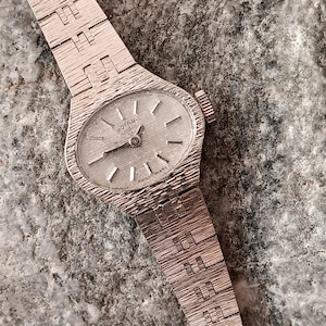 Vintage watch, Rotary, wind up watch, mechanical watch, women&#39;s watch, Swiss made, AU, White gold, gift for her, works