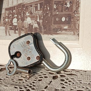 Vintage hangslot, Plock, vintage sleutel, Vintage slot, Duitsland