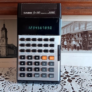 Vintage Calculator, Casio, Casio fx-140, scientific calculator, Japan,  Electronic Calculator, Vintage office decoration