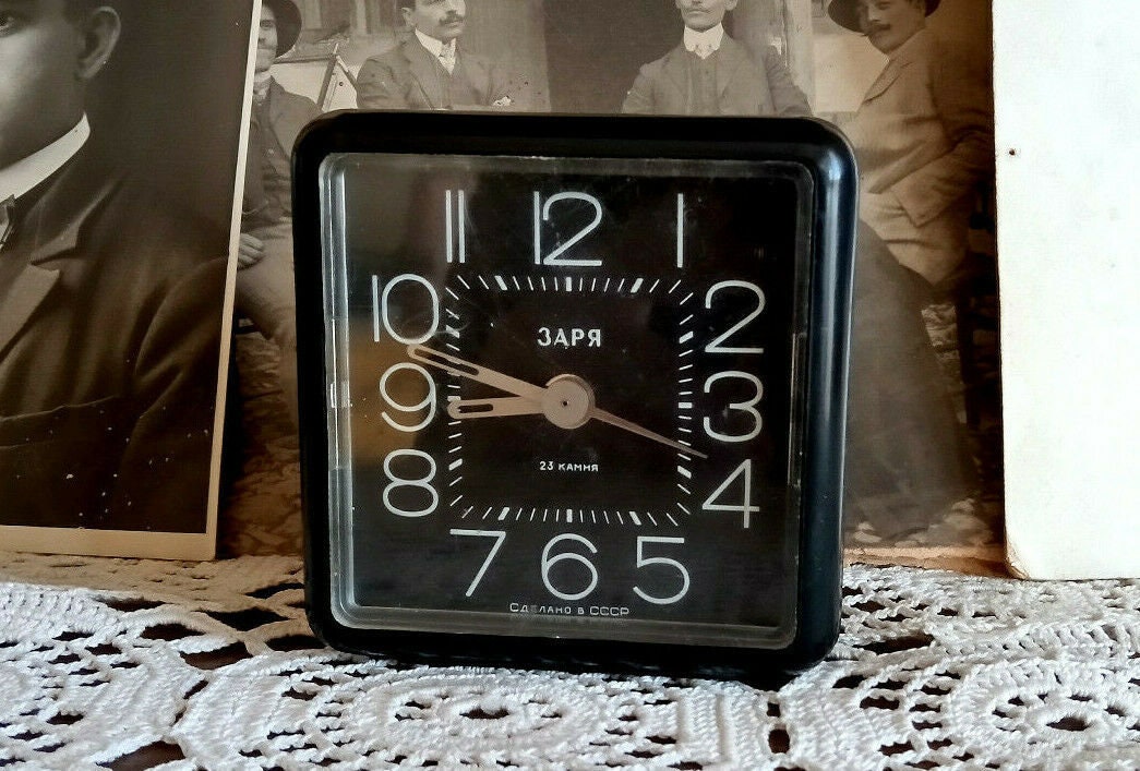 Vintage Alarm Clock Zaria Mechanical Clock Alarm Clock Etsy