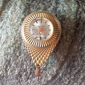 Vintage watch, Coriental, AU, Gold plated, pendant, mechanical watch, wind up watch, women&#39;s watch, gift for her, works