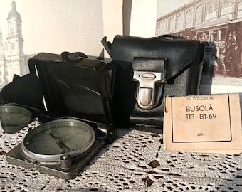 Vintage Militärkompass, rumänische Busola aus dem Kalten Krieg, Sammlerstück NOS