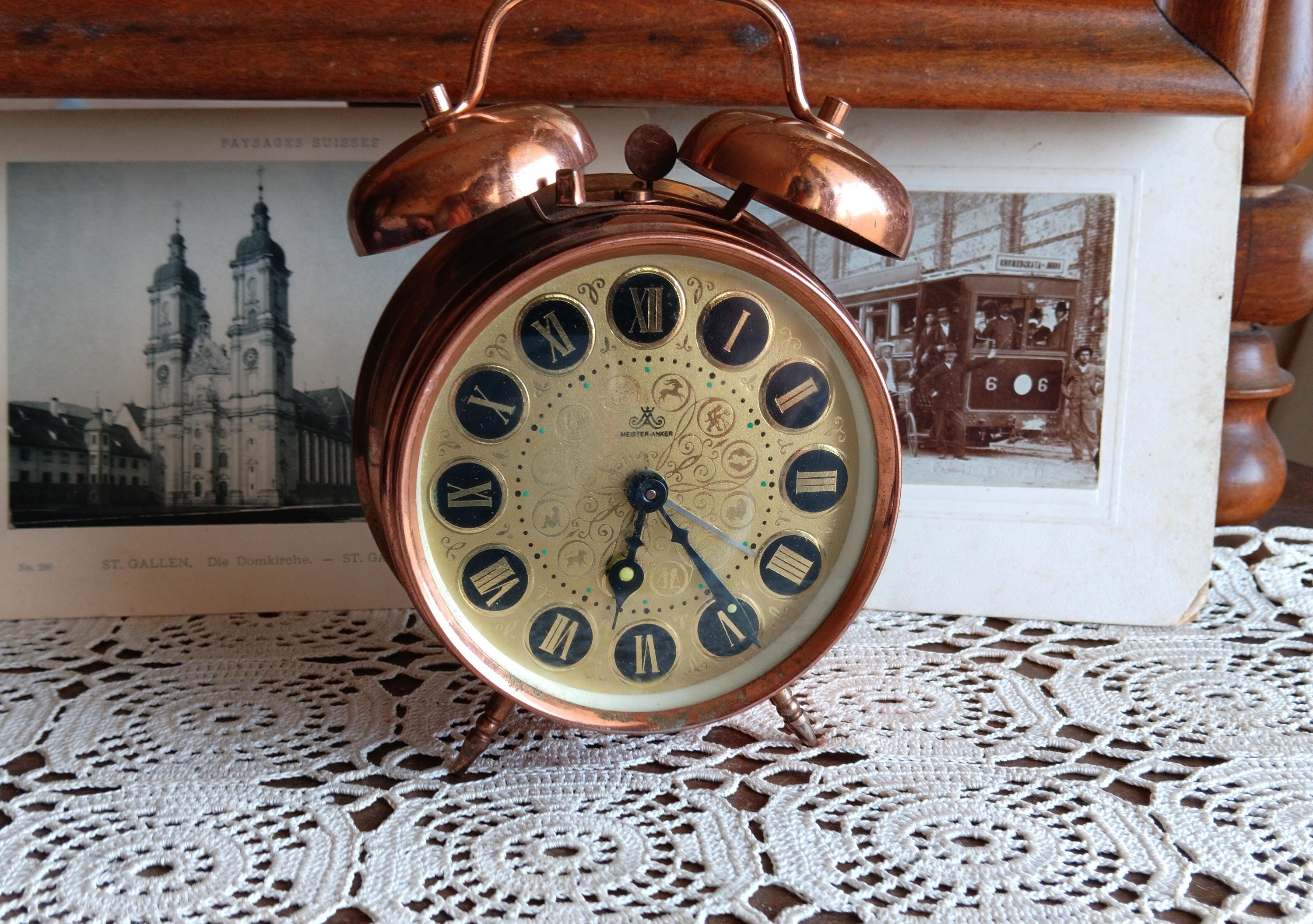 【西ドイツ Meister Anker社】アンティーク 置時計 ゴールド 1970's Vintage German Meister Anker Alarm Clock Gold Tone | eBay
