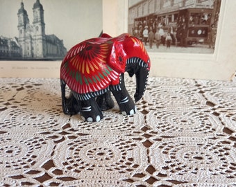 Vintage wooden decoration, elephant, wooden toy, wooden elephant